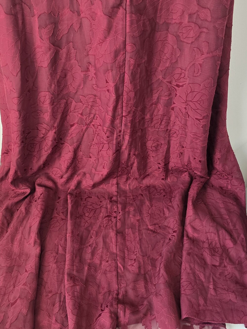 Azazie Atelier Hermosa Wine One Shoulder Maxi Dress 6 Floral Burnout Side Slit - Picture 8 of 14